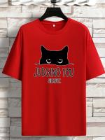 Camiseta De Verano Para Hombre 100% Algodón Suave Y Transpirable Con Estampado De Gato Casual Deportiva Corta Manga Redonda Cuello Redondo - details 3