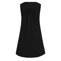 Vestido De Verano Para Mujer Talla S-5XL Estilo Casual Prenda Interior Con Botones Pleated Vintage Largo Hasta La Rodilla - details 13