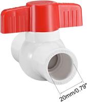 Válvula de bola de PVC de 20 mm para la tuberia de Agua, Conexión deslizante - details 1