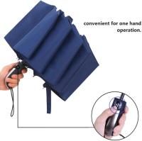 Paraguas fuerte resistente al viento para mujeres y hombres, paraguas de viaje automático, compacto, plegable, paraguas a prueba de viento con revestimiento de bloqueo - details 0
