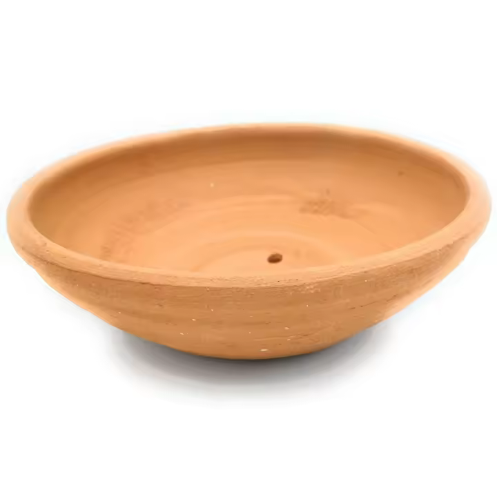 Nido artesanal de barro natural hecho a mano 20 cm x 6 cm - 1