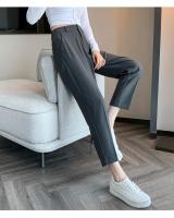 Pantalones De Trabajo Mujer Estilo Casual Cintura Alta Botones Talla Grande Color Caqui Largo Hasta El Tobillo Trasero Ancho - details 16