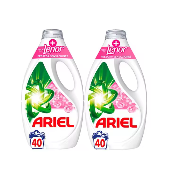 Ariel | Detergente Lavadora Liquido, 80 Lavados, Jabón Frescor Sensaciones, Limpieza Mejorada en Ciclos Mas Fríos con la Exclusiva Tecnología de Limpieza en Frio 2x40 Lavados - 1