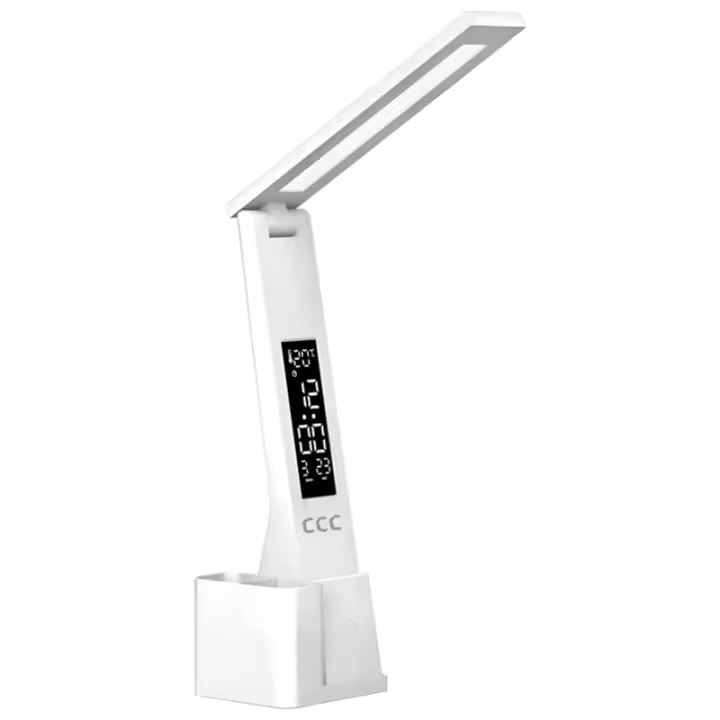 Lámpara De Escritorio LED Con Calendario Y Temperatura USB Plegable Para Lectura Luces Nocturnas Táctil Regulable Moderna ABS PVC - 1