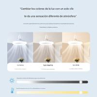 Luz de ventilador de techo E27, Luz de ventilador Instalación fácil con temporizador, Techo Transparent Ventiladores de techo con Luces, Luz de ventilador inteligente, 2 en 1 Diseño de control remoto - details 2