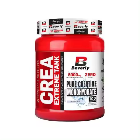 Beverly Nutrition CREA EXTREME 100% Creatina Monohidrato 500 Gr - 100 Tomas Sin Sabor - 1