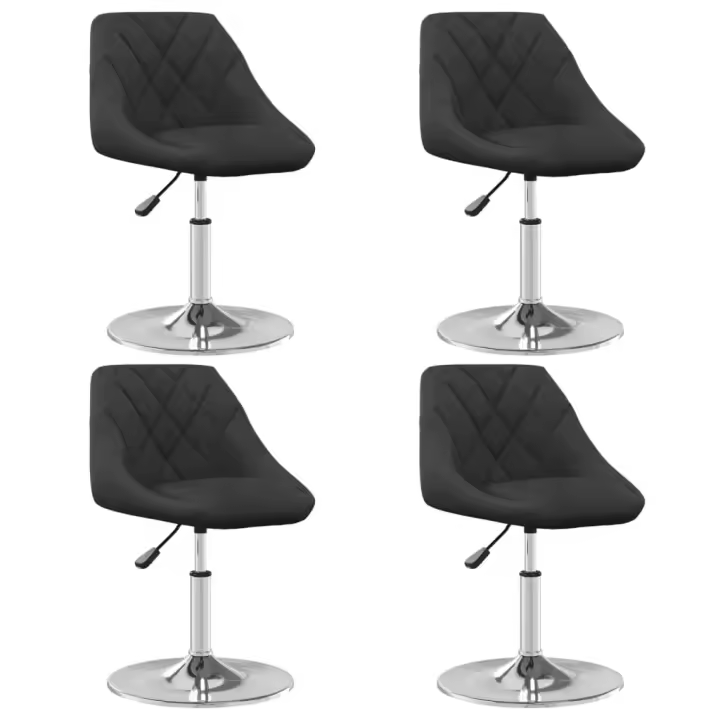 vidaXL Sillas de comedor giratorias 4 unidades terciopelo en color Negro/Amarillo mostaza | cómodas modernas ergonómicas para comedor cocina salón hogar - 1