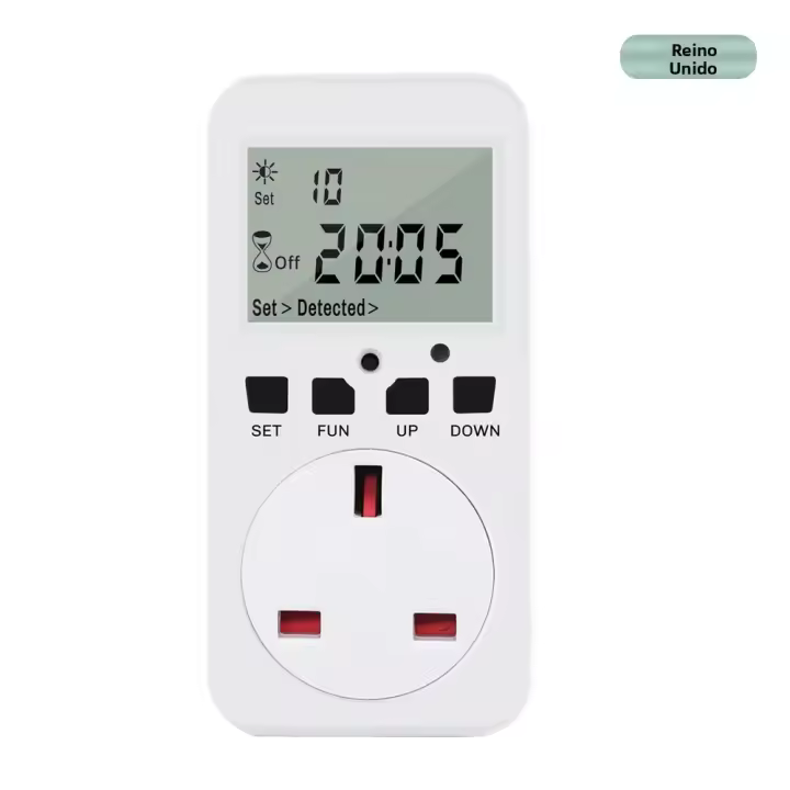 Tomacorriente Digital Multifuncional Con Temporizador Ciclo Programable Enchufe De Salida Con Interruptor 120V-60Hz 15A Con Enchufe UK/US/FR/EU - 1