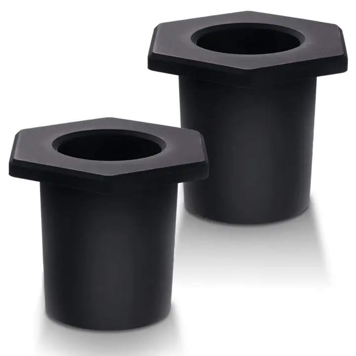 Anillas de silicona con forma de cuña para sombreros de mesa, accesorios para sombrillas de balcón de 5-6,35 cm, adaptadores para sombrillas de piscina de 3,8 cm (Negro) - 1