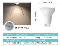 6PCS Bombilla LED GU10 220V 3W-12W 120/38 Grados Luz De Iluminación Sin Parpadeo Reemplaza El Spot Halógeno De 50W Para El Hogar - details 2