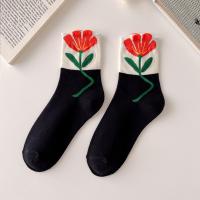 Calcetines De Mujer Estilo Japonés Coreano Dibujos Animados Flores Colores Caramelo Harajuku Kawaii Medio Tubo Calcetines Casuales Transpirables - details 6
