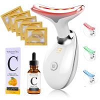 MISTIK | Kit Masajeador 3 Colores Rejuvenecimiento Facial Papada Arrugas Piel Antienvejecimiento Hidratacion Incluye Serum Vitamina C y 10 Parches Ojeras Colageno 5 Sobres  Belleza Mujer Cara Cuello Papada Terapia EMS Vibracion Led Mistik Beauty Madrid - details 6