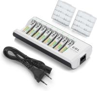 EBL Cargador de Pilas AA AAA con 8 Ranuras Independientes Cargador Batería para AA AAA Ni-MH. Color Blanco - details 1