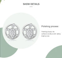 Zenyth 2 piezas 925 Plata Esterline Lindo Mar Tortuga Claro zirconia animal Pendientes Mujeres minimalista Joyería FINA 2025 ¡Nuevo! - details 2
