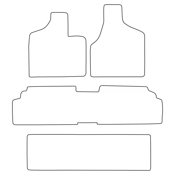 Juego de alfombrillas de terciopelo para Chrysler Grand Voyager IV 2001-2007 - acabado negro - 1