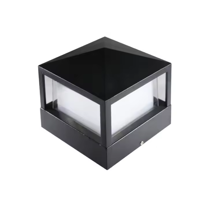 Einteilige Pfosten-Stehlampe, Pfosten-Tor-Lampe, Außen-Stehlampe, Villa, IP65, wasserdicht, Aluminium, Garten, Landschaft, Rasen, Tor, Zaun, Eingangslampe, warmweiß, 16 x 13 cm - 1
