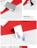 Espejo De Maquillaje Portátil Y Plegable De Aluminio Pequeño Y Compacto Para Vestíbulo Espejo De Dos Caras De Acero Inoxidable Y Vidrio Tamaño 7x6.5cm - details 6