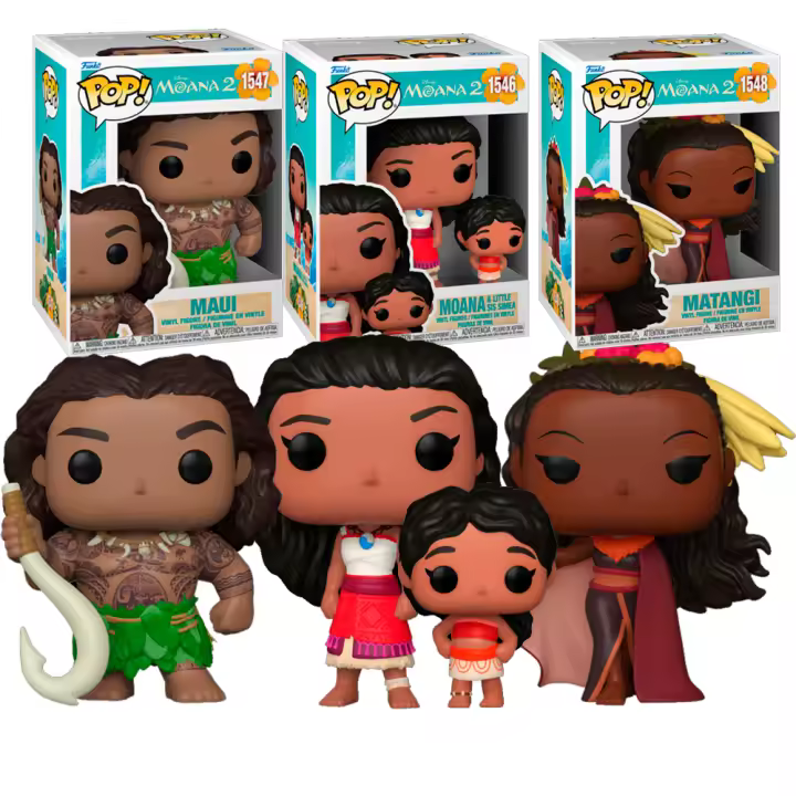 Funko PAck 3 Funko Pop Matangi  Moana  y Simea hermana y Maui  Little sister Disney Funko Pop Funko Pop VAiana 1546 1547 1548 mOTU nUI - 1