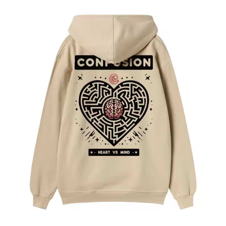BRAVE;DMIND CREAM HOODIE - 1
