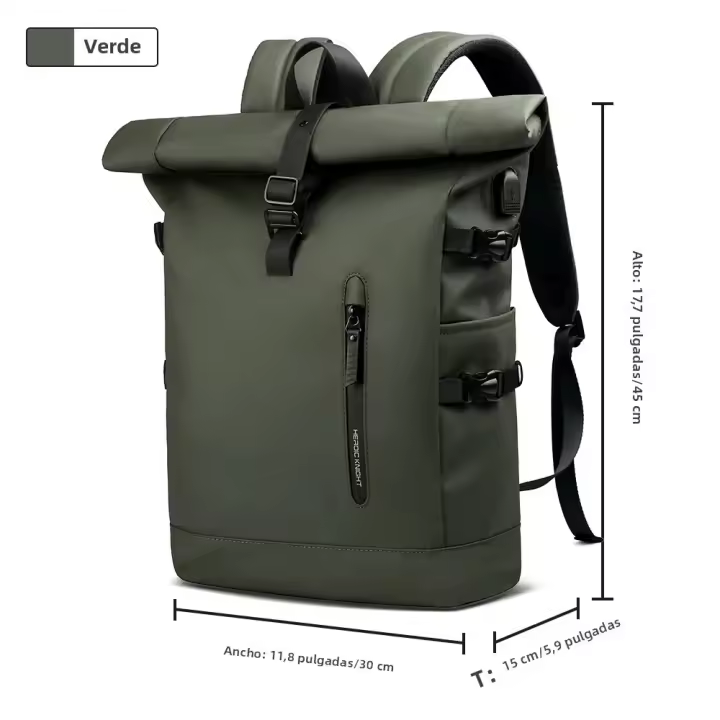 Mochila Heroic Knight Para Hombres Y Mujeres Impermeable Con Capacidad Grande Para Viajes Y Deportes Adecuada Para Laptop De 15.6 Pulgadas Material Oxford Negro Azul Verde Rosa - 1