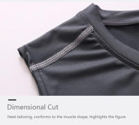 Camiseta De Entrenamiento Para Hombre Secado Rápido Con Manga Corta Compresión Camiseta Deporte Gimnasio Top Sin Mangas - details 6