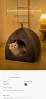 Nido De Gato Triangular Cálido Y Seguro Hogar Para Mascotas Algodón Grueso Para Descanso Profundo Adecuado Para Gatos Y Perros Suministros Para Mascotas - details 1
