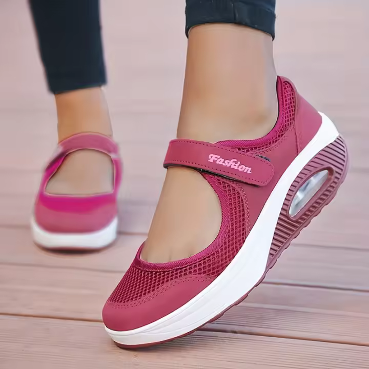 Spring Red Women Platform Sandals Woman Vulcanize Shoes Casual Sneakers Female Soft Flat for Lady Lightweight Breathable - 1