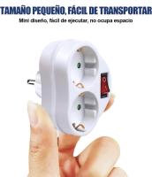 EXTRASTAR- Adaptador 2 en 1 con Interruptor y 2 Enchufes Schuko, Blanco - details 3