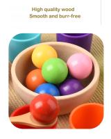 Juguete Montessori De Madera Juego De Colores Y Alineación Con Bolas Arcoíris En Copas Educación Temprana Para Niños De Preescolar Edad 3+ - details 6
