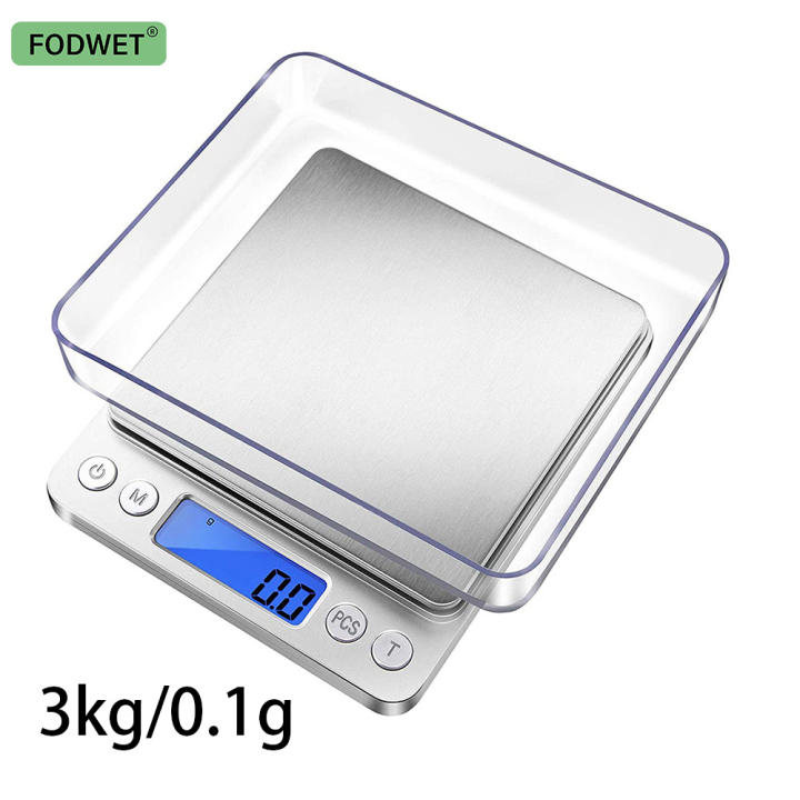 Báscula De Cocina Multifuncional Con Precisión De 0.1g Capacidad De 3kg Pantalla LCD Autoapagado 9 Unidades De Conversión Para Hornear Café Joyería