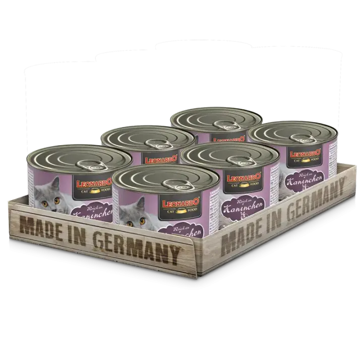 LEONARDO Quality Selection - Comida húmeda de calidad para los gatos adultos más exigentes, sin cereales, sin azúcar (packs de 6 latas) - Recetas cocinadas con mucho mimo - 1