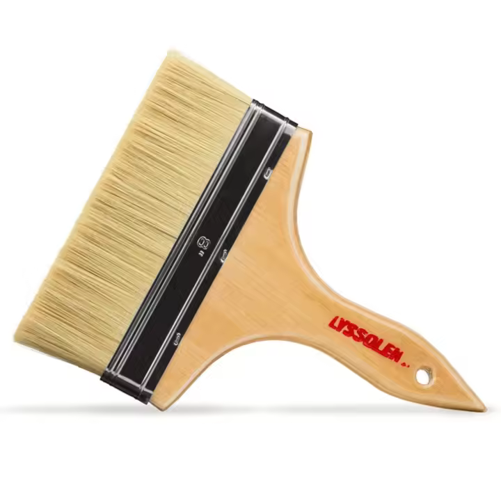 LYSSOLEN - Brocha para Barniz de 8” con Pelo de Cerda Natural - Diseño Profesional y Duradero - Ideal para Acabados Suaves y Precisos - Perfecta para Madera y Superficies Lisas - Fabricación Europea - 1