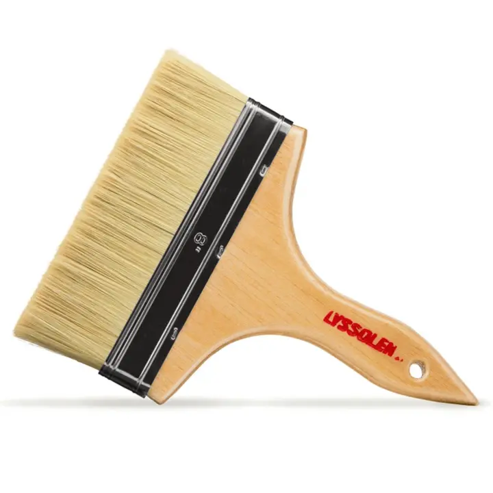 LYSSOLEN - Brocha para Barniz de 8” con Pelo de Cerda Natural - Diseño Profesional y Duradero - Ideal para Acabados Suaves y Precisos - Perfecta para Madera y Superficies Lisas - Fabricación Europea - 1
