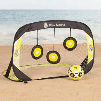 Real Madrid portería fútbol infantil pop-up 4 en 1, con paneles de dianas, tamaño 120x80x80 cm, incluye bolsa de transporte, ideal para jardín o parque, desde 3 años - details 4