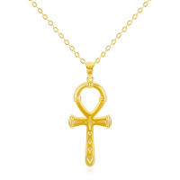 Encanto Collar con colgante de cruz para mujer, estilo retro artístico, de cobre, chapado en oro auténtico. - details 0