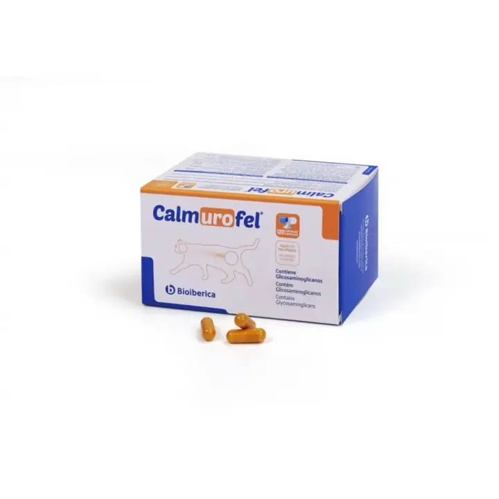 Calmurofel 120 cápsulas suplemento para la cistitis idiopática felina BIOIBERICA - 1