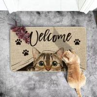 VIKAMA Alfombra De Piso De Cristal Con Dibujos De Animales Lindos Resistente a La Suciedad Y Resbaladizo Alfombra De Pies Lavable Para Entrada Baño Cocina - details 1