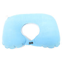Cojín De Cuello Verde Plegable En Forma De U Para Viaje Inflable Automático Cojín De Anillo Para Avión Y Cama Almohada De Poliéster Y Algodón - details 5