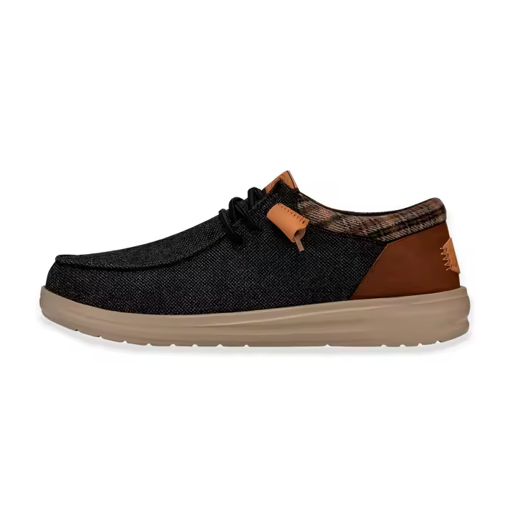 Hey Dude hombre mocasines Wally Grip Wool marron - 1