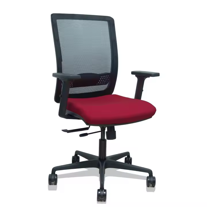 Silla Haches traslack malla negra asiento bali granate brazos 2D ruedas 65mm - 1