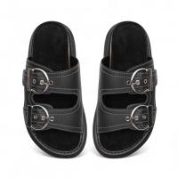 Sandalias de mujer verano color negro con plataforma planta del pie acolchado, ajuste doble hebilla, cómodas y ligeras en tendencia 2025 altamoda - details 1