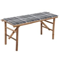 vidaXL Banco de jardín plegable con cojín bambú 118 cm en color Rojo vino tinto/Negro/Antracita y más | acolchados duraderos para sofás de jardín terraza exterior - details 3