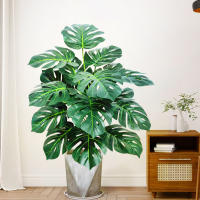 Planta Artificial De Monstera 60-100cm (39.4 Pulgadas) Árbol De Palma Falso Hoja De Tortuga Verde Para Decoración De Hogar Jardín Habitación Oficina - details 8