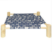 Cama De Gato De Madera Y Lona Elevada Hogar Hamacas Silla De Tendencia Para Pequeños Perros Y Conejos Resistentes Suministros Para Mascotas - details 2