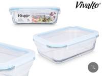 Set de 4 Recipientes Herméticos de Vidrio Borosilicato - Fiambreras Rectangulares 370cc a 1500cc , Recipientes de Cristal para Alimentos, Tapers Cristal Herméticos 1l - Con Tapa - Sin BPA - Aptos para Lavavajillas, Congelador y Microondas - details 4