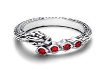 Anillo de Plata de Ley PANDORA de Juego de Tronos DE LA Casa del Dragón con las incorporaciones de Cristal Rojo. Incluye Caja de Joint original. (Por favor, confirma Tu Talla antes de realizar el pedido). - details 0