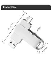 USB C Tipo C 32GB 64GB 128GB 256GB Pen Drive Para Smartphone Android Y Huawei Multifuncional De Metal Sin Encriptación - details 4