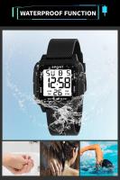 Reloj Deportivo Digital Para Hombre YIKAZE Negro Resistente Al Agua 3Bar Reloj Militar Con Alarma Y Cronómetro Pantalla LED Reloj De Pulsera Electrónico - details 8