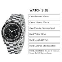 Reloj De Pulsera De Cuarzo PLADEN Para Hombres Lujo Acero Inoxidable Cronógrafo Deportivo Resistente Al Agua Con Manecillas Luminosas Y Calendario Completo Moda Casual - details 0