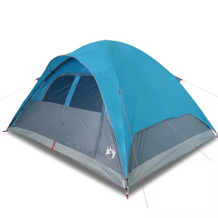 vidaXL Tienda de campaña familiar iglú 6 personas impermeable azul - 1